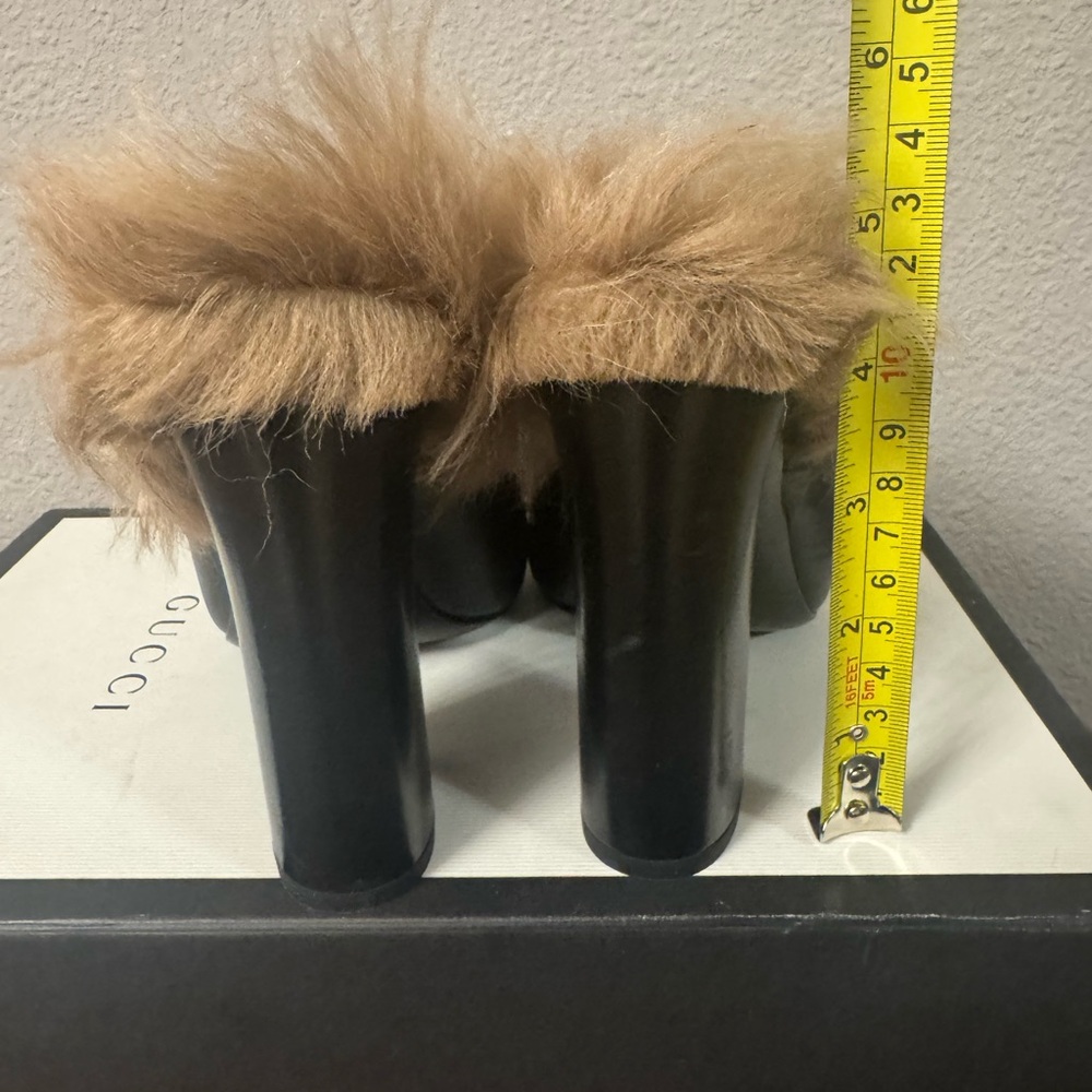 Gucci Black Mules with Tan Fur Accent - Picture 6 of 11
